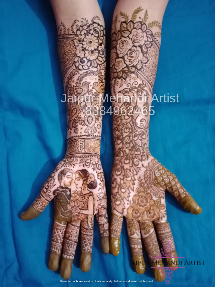 Ring Ceremony Mehndi Design for Engagement Bride