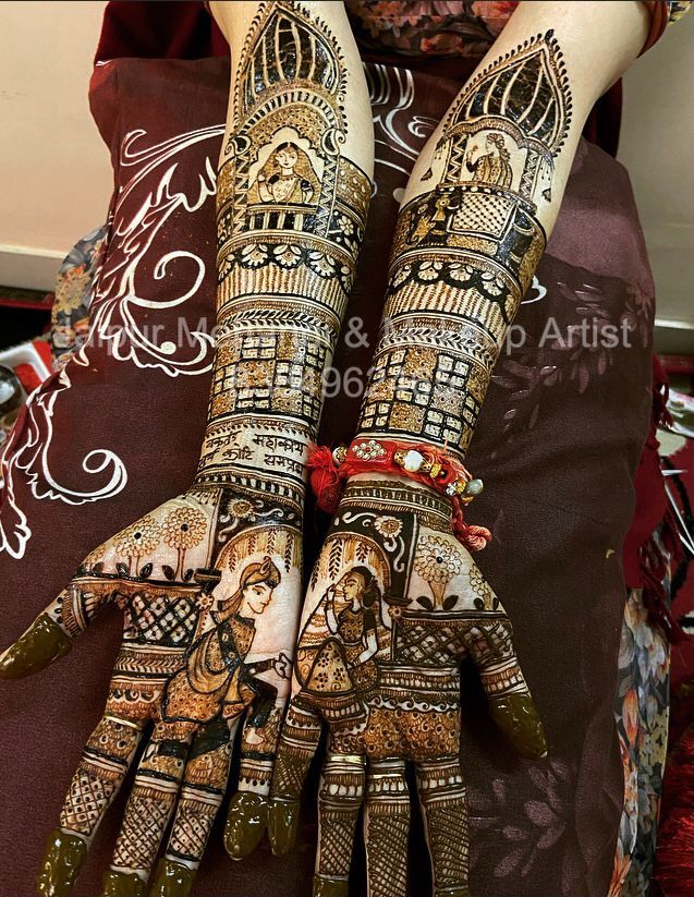 Arpita Mehandi) Mehandi Design Helper tools for Bride with Doli Design with  easy and short time